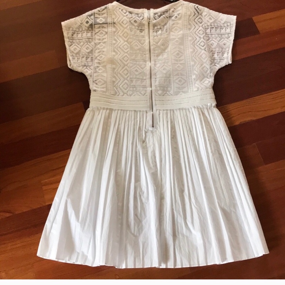 Share Madewell Dress Womens 4 Knee Length Pleated Skirt Geo Lace Top White - Picture 5 of 10